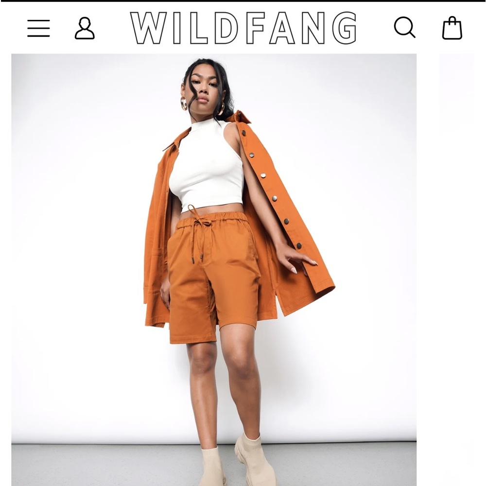 NWT: Wildfang Burnt Orange Essential Drawstring Shorts L